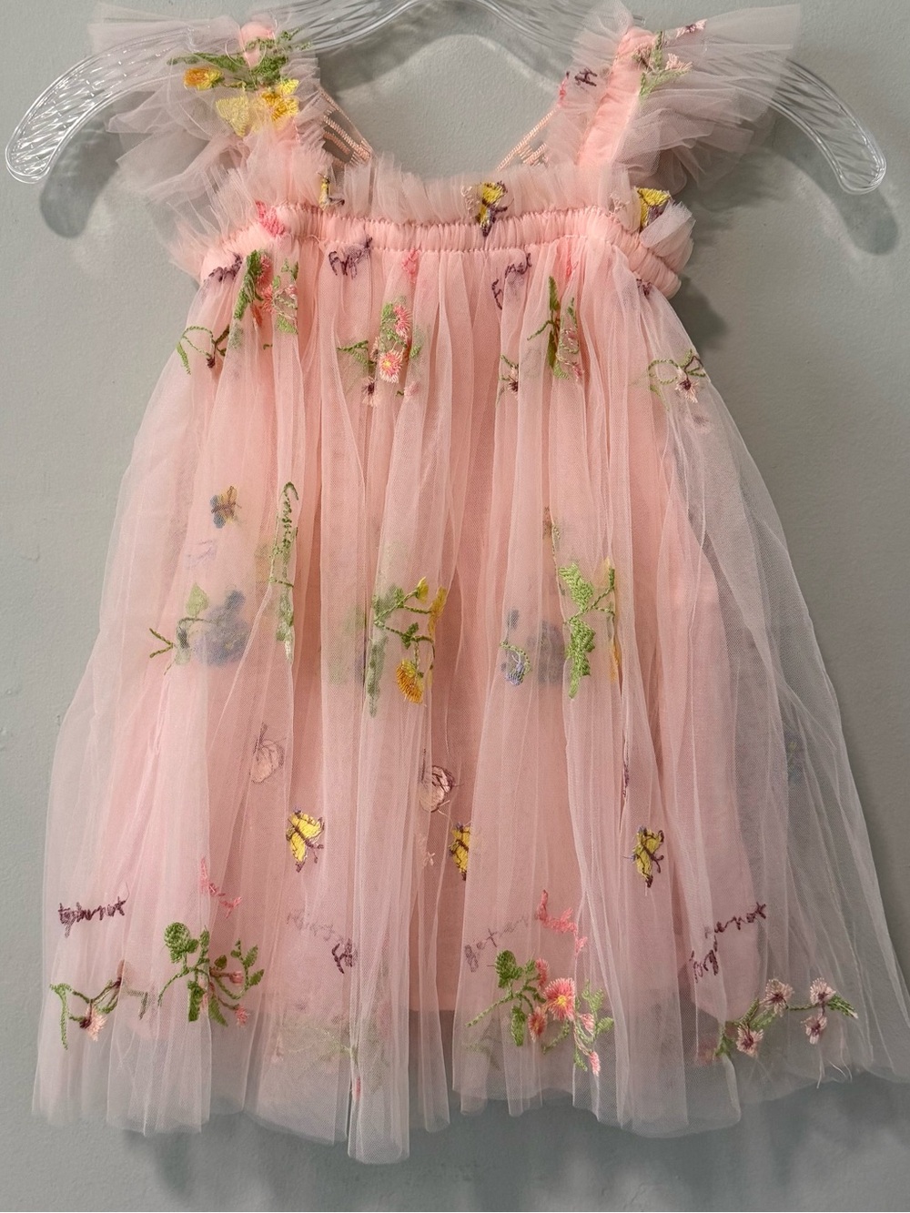NWOT (3-4 Years) Girls Pink Butterfly Wings Tulle Dress